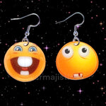 Buck Teeth Happy and Sad Emoji Meme Handmade Earrings!