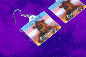 Freddy Fazbear 5 Nights at Freddy’s Collection of Flaming Pride Flags Handmade Earrings!