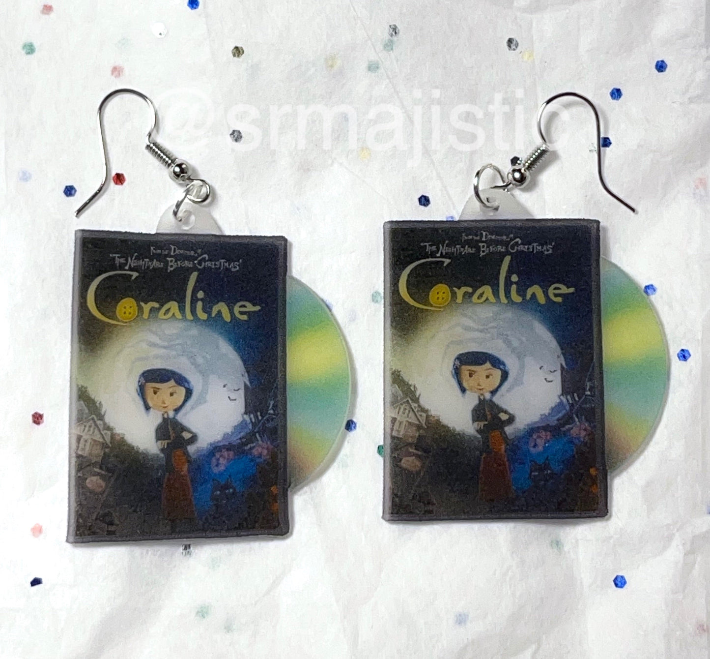 (READY TO SHIP) Coraline (2009) DVD 2D detailed Handmade Earrings!