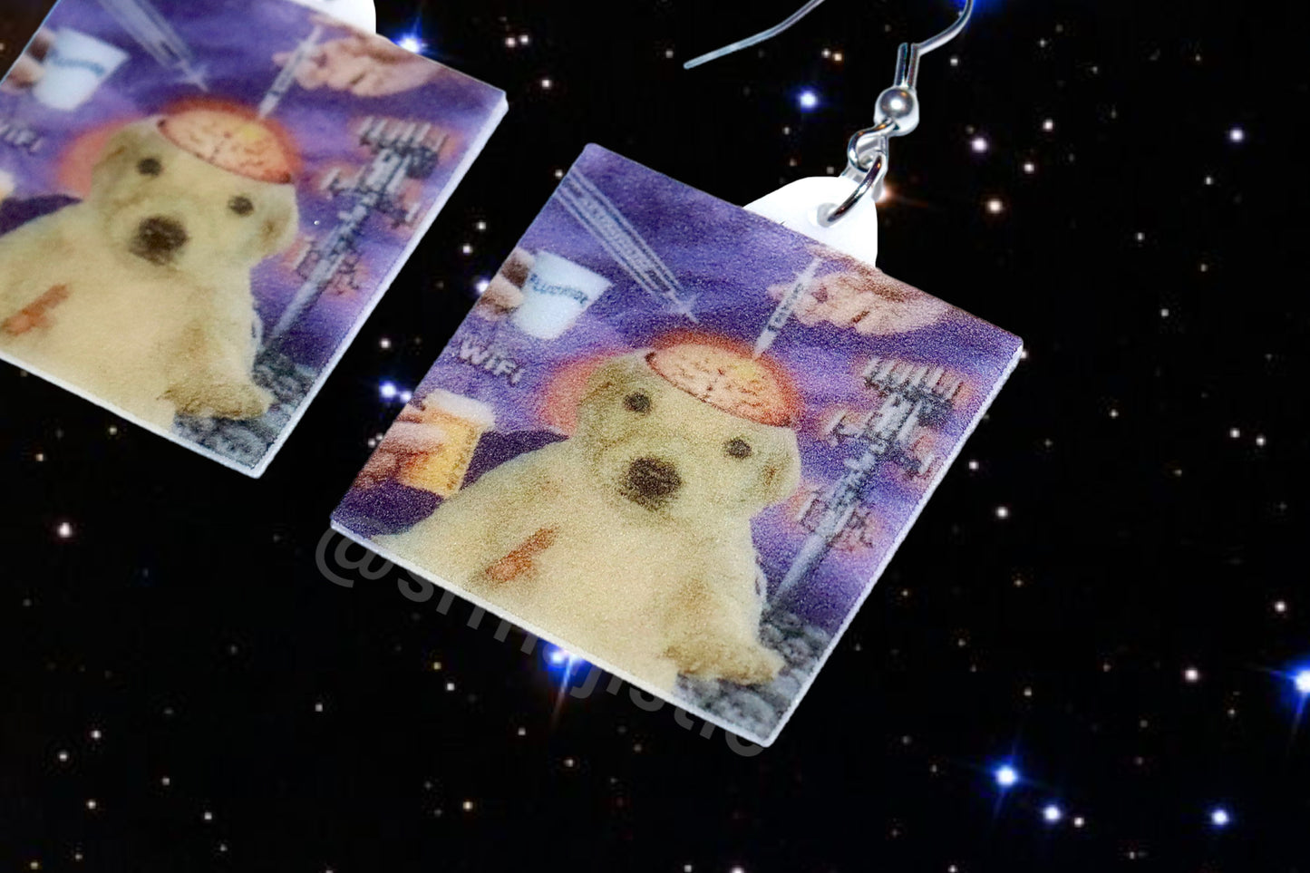 Cursed 5G Jotchua Dog Funny Handmade Earrings!