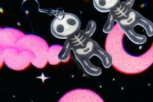 Jellycat Skeleton Bob Plushie 2D Cute Handmade Earrings!