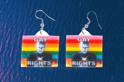 Hellraiser Pinhead Collection of Flaming Pride Flags Handmade Earrings!