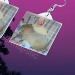 Guy Fieri Holding Capybara Funny Meme Handmade Earrings!