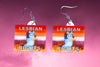 (READY TO SHIP) Bluey Lesbian Rights Flame Pride Flag Handmade Earrings!