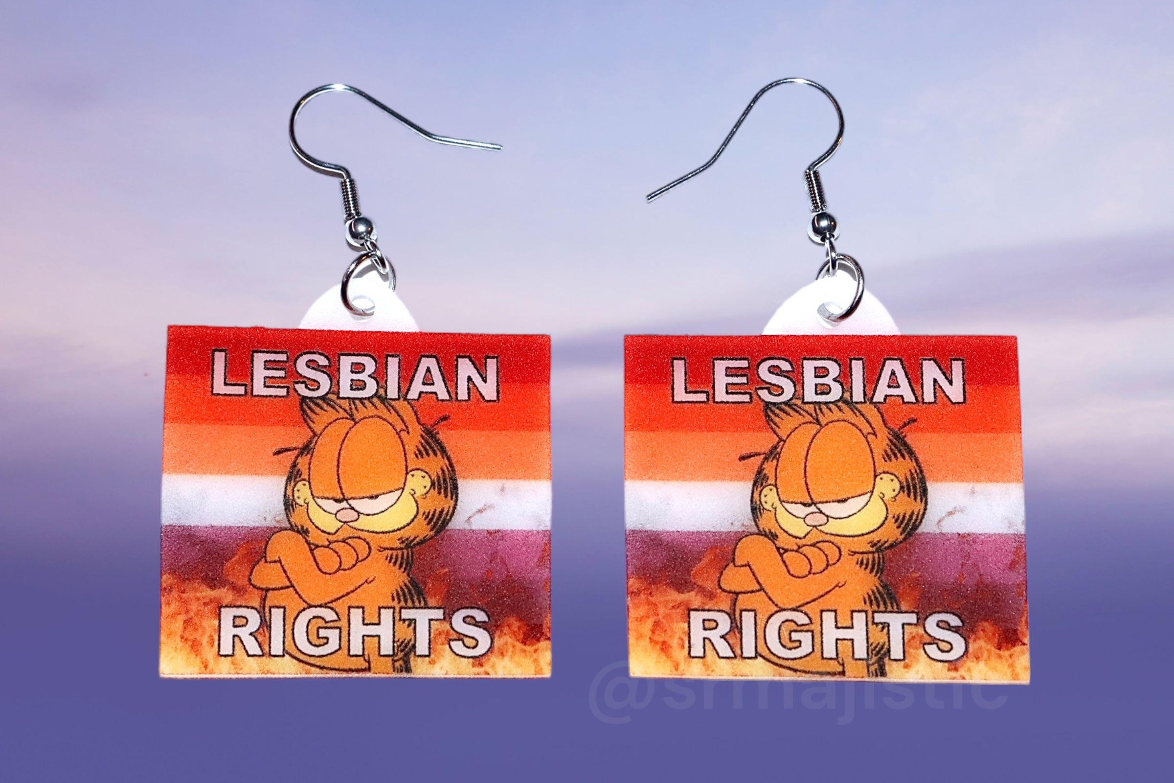 (READY TO SHIP) Garfield Collection of Flaming Pride Flags Handmade Earrings!