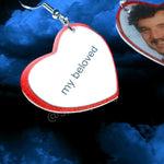 Pedro Pascal My Beloved Character Locket Heart 2D detailed Handmade Earrings!