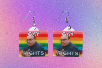 Danny DeVito Collection of Flaming Pride Flags Handmade Earrings!