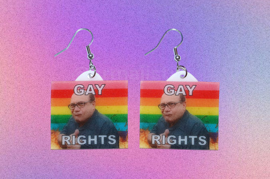 Danny DeVito Collection of Flaming Pride Flags Handmade Earrings!