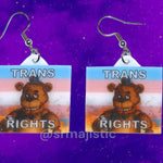 Freddy Fazbear 5 Nights at Freddy’s Collection of Flaming Pride Flags Handmade Earrings!