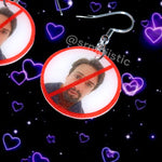 I Hate Lin Manuel Miranda Lip Biting ‘No’ Symbol Funny Meme Handmade Earrings!