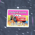 Bumper Stickers of Lightning McQueen from Cars Flaming Pride Flags
