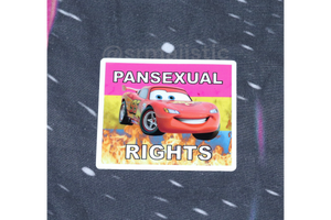 Bumper Stickers of Lightning McQueen from Cars Flaming Pride Flags