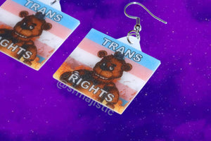 Freddy Fazbear 5 Nights at Freddy’s Collection of Flaming Pride Flags Handmade Earrings!