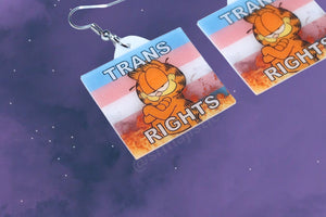 (READY TO SHIP) Garfield Collection of Flaming Pride Flags Handmade Earrings!