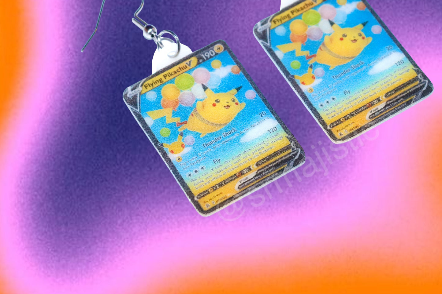 Collection of VMax Pikachu Pokémon Cards Handmade Earrings!