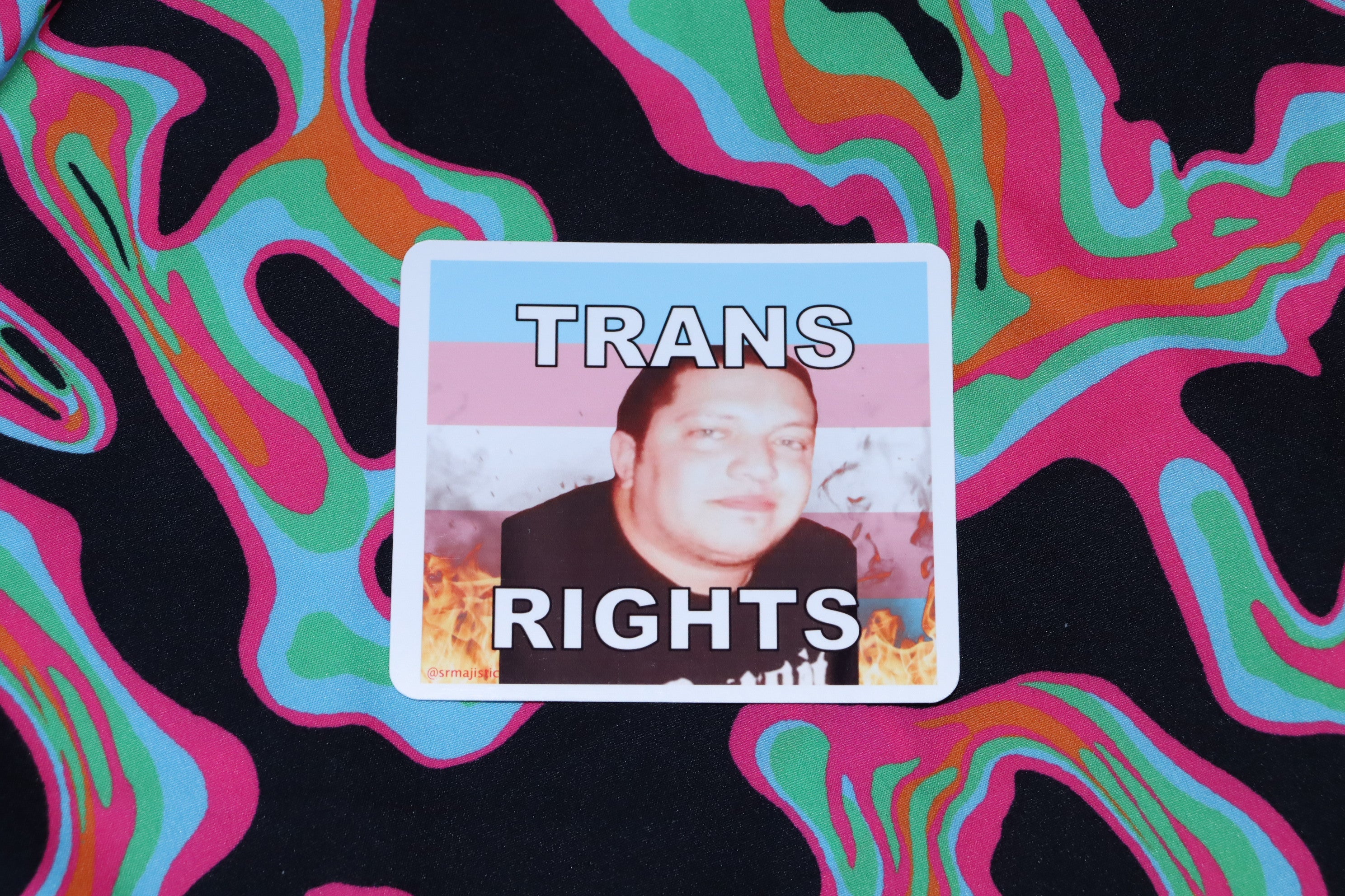 Flaming Trans Flag Character Stickers