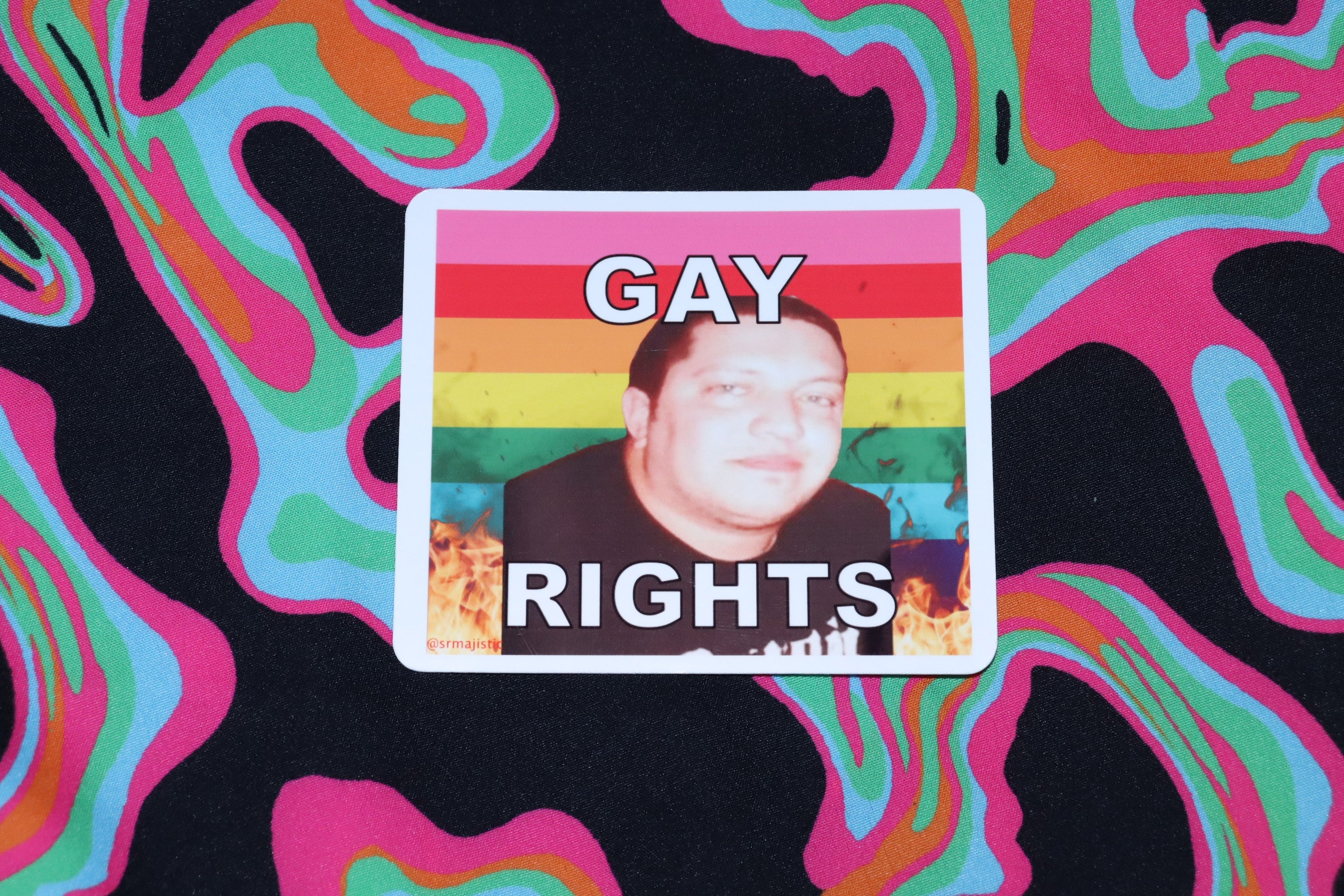 Flaming Gay Flag Character Stickers