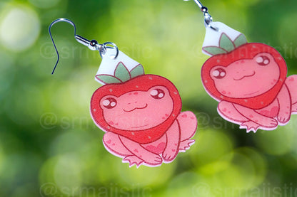 Sweet Strawberry Animal Handmade Earrings (collaboration with @saltnox)