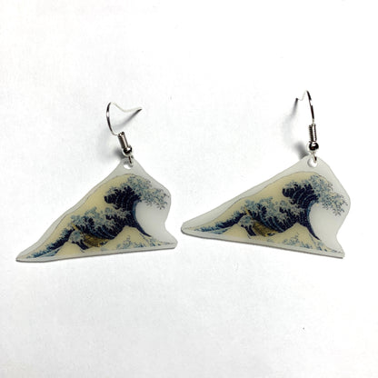 The Great Wave off Kawagana Painting Detailed Handmade Earrings!