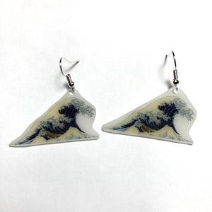 The Great Wave off Kawagana Painting Detailed Handmade Earrings!