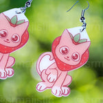 Sweet Strawberry Animal Handmade Earrings (collaboration with @saltnox)
