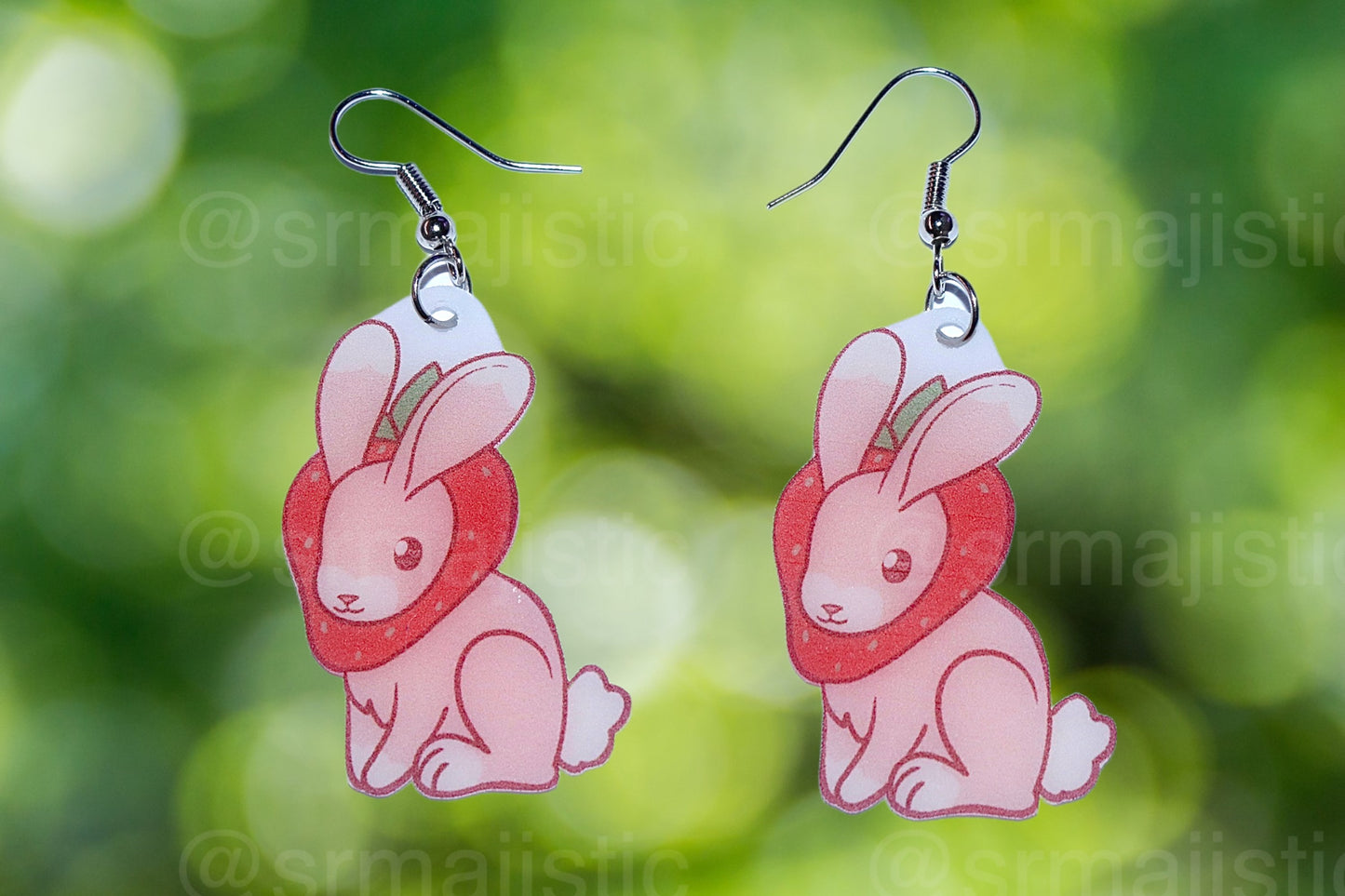 Sweet Strawberry Animal Handmade Earrings (collaboration with @saltnox)