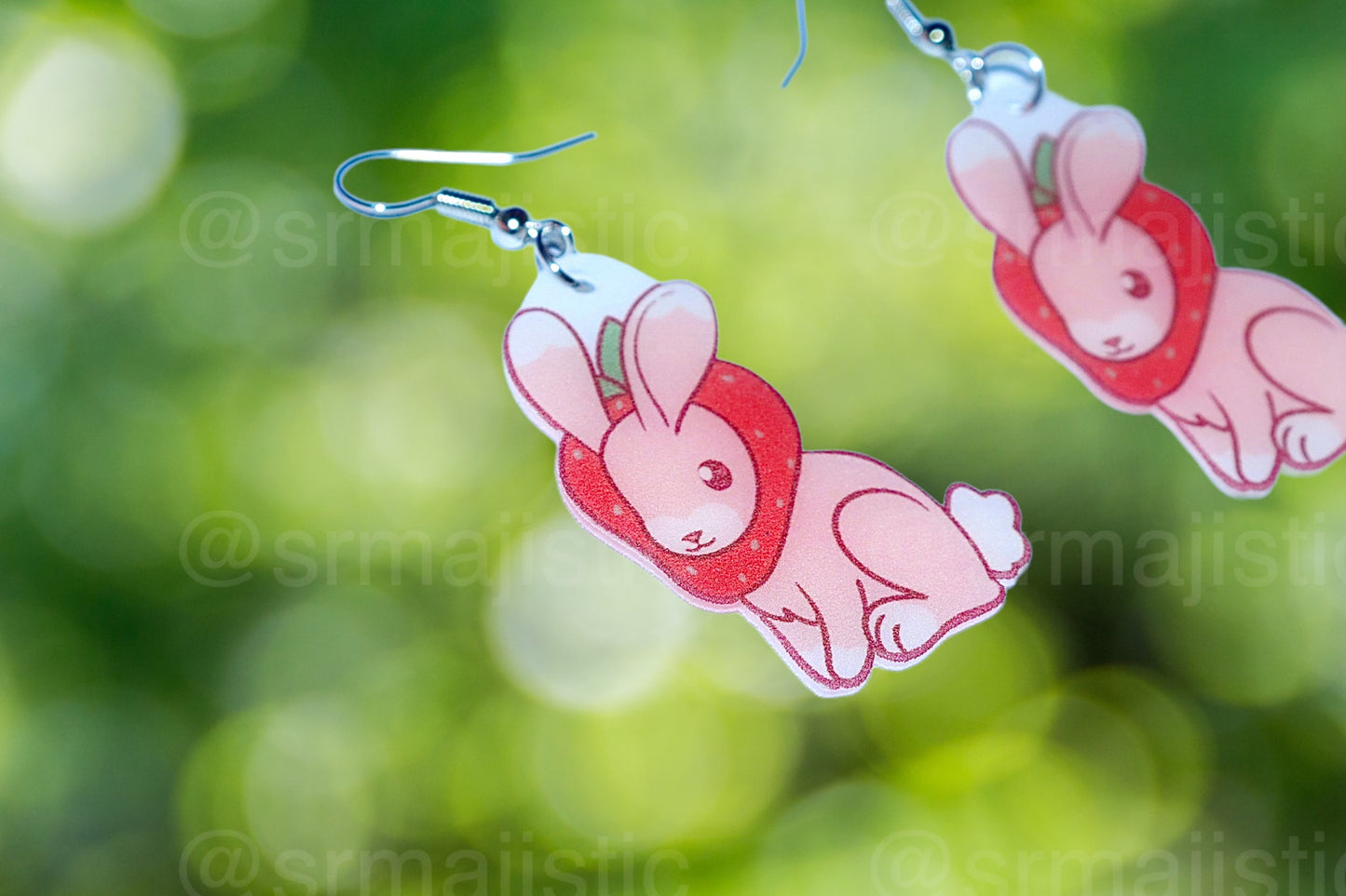 Sweet Strawberry Animal Handmade Earrings (collaboration with @saltnox)