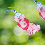 Sweet Strawberry Animal Handmade Earrings (collaboration with @saltnox)
