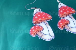 Cute Little Mushroom Handmade Earrings (collaboration with @saltnox)