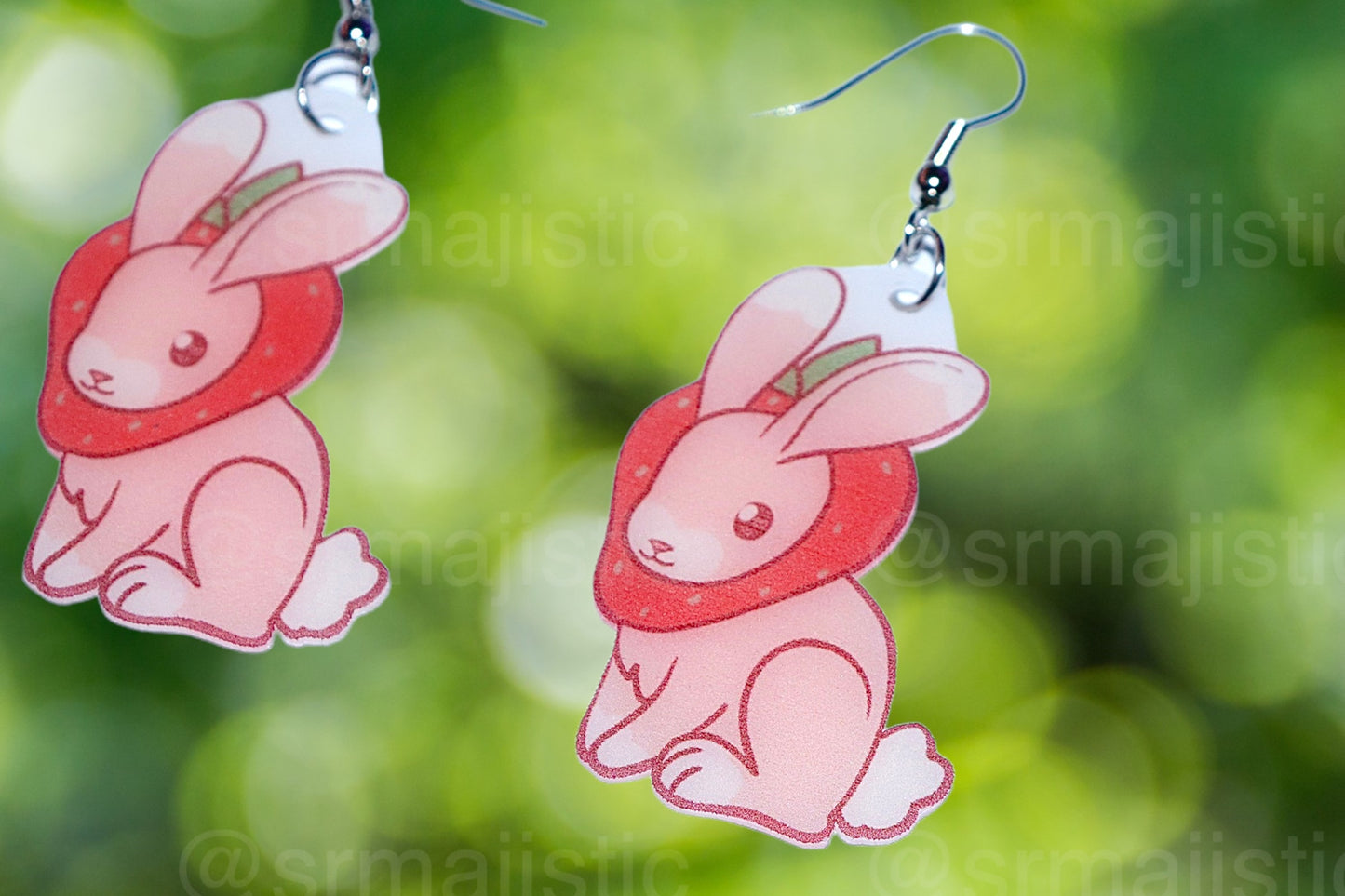 Sweet Strawberry Animal Handmade Earrings (collaboration with @saltnox)