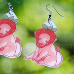 Sweet Strawberry Animal Handmade Earrings (collaboration with @saltnox)