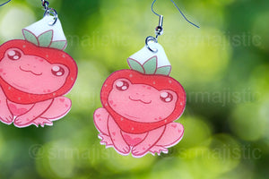 Sweet Strawberry Animal Handmade Earrings (collaboration with @saltnox)