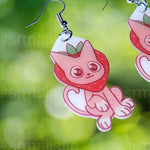 Sweet Strawberry Animal Handmade Earrings (collaboration with @saltnox)