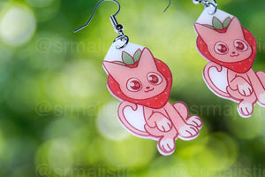 Sweet Strawberry Animal Handmade Earrings (collaboration with @saltnox)