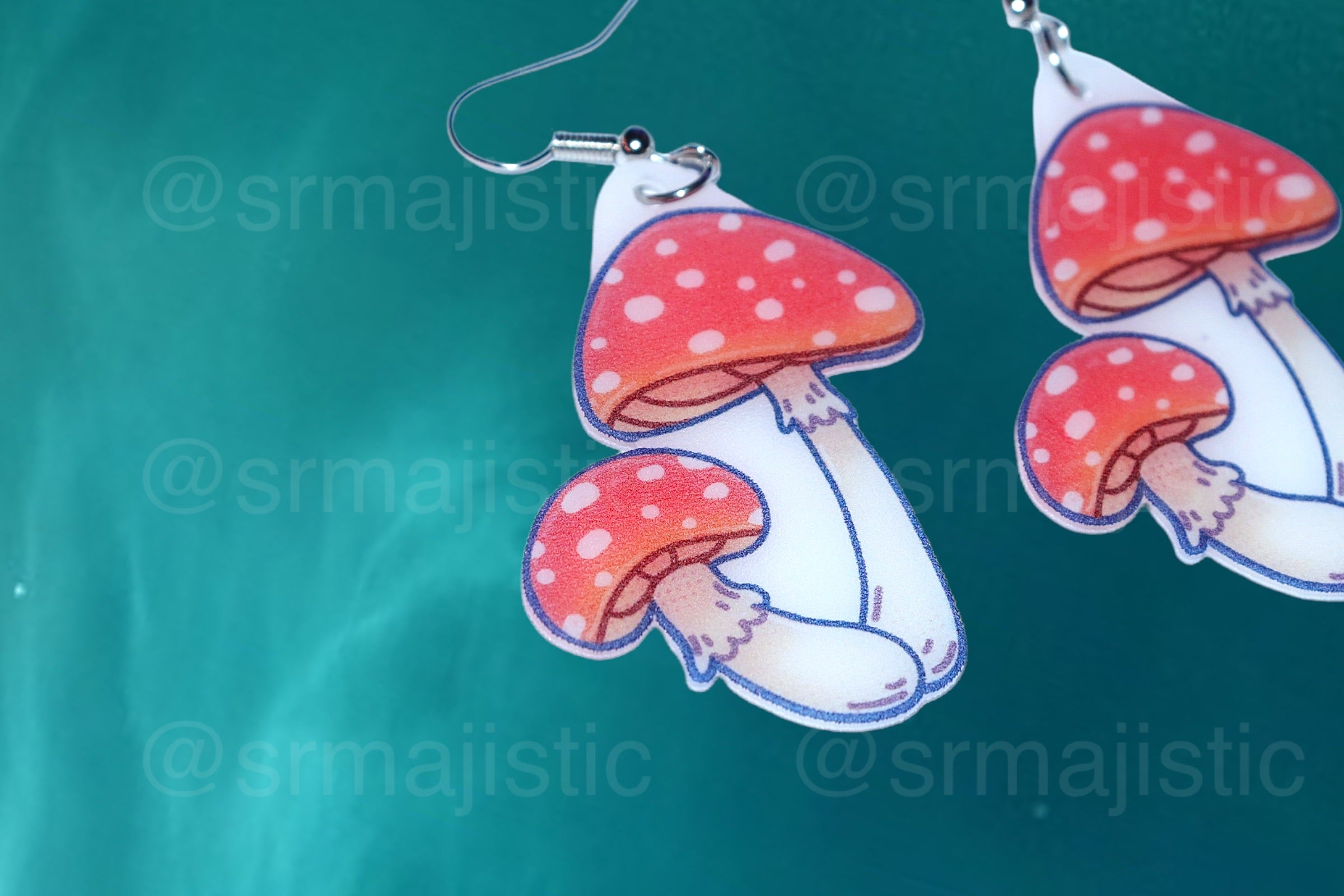 Cute Little Mushroom Handmade Earrings (collaboration with @saltnox)