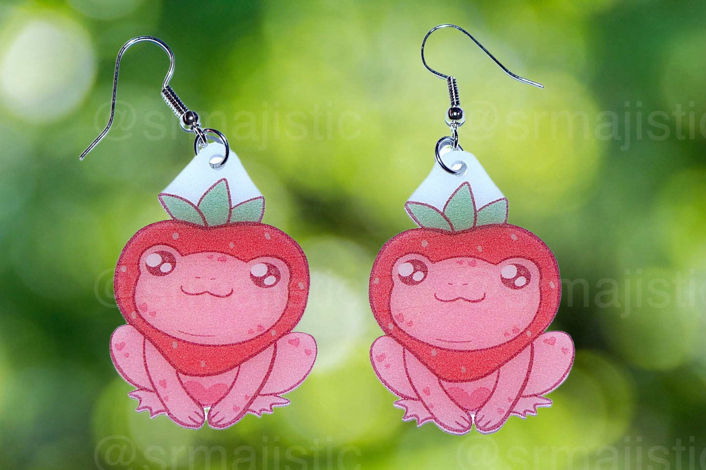 Sweet Strawberry Animal Handmade Earrings (collaboration with @saltnox)
