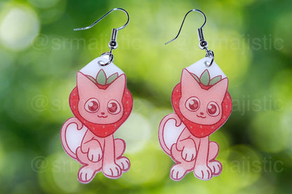 Sweet Strawberry Animal Handmade Earrings (collaboration with @saltnox)
