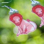 Sweet Strawberry Animal Handmade Earrings (collaboration with @saltnox)