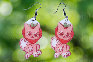 Sweet Strawberry Animal Handmade Earrings (collaboration with @saltnox)