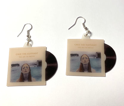 Cage the Elephant Tell Me I'm Pretty Vinyl Album Handmade Earrings!