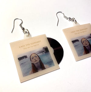 Cage the Elephant Tell Me I'm Pretty Vinyl Album Handmade Earrings!
