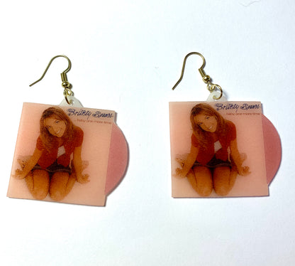(READY TO SHIP) Britney Spears Baby One More Time Vinyl Album Handmade Earrings!