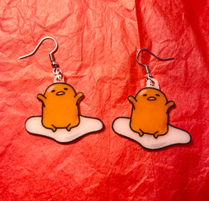 Gudetama Lazy Egg Kawaii Handmade Earrings!