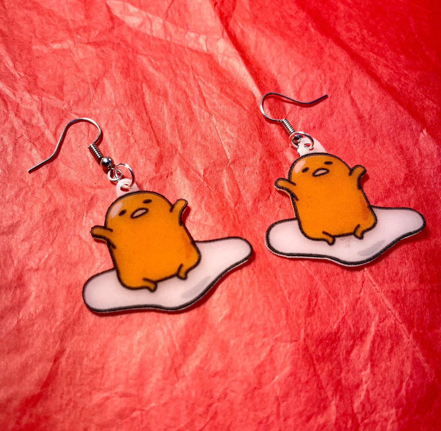 Gudetama Lazy Egg Kawaii Handmade Earrings!