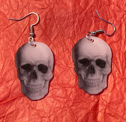 Detailed Skeleton Skull Handmade Earrings!