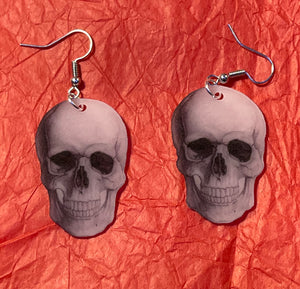 Detailed Skeleton Skull Handmade Earrings!