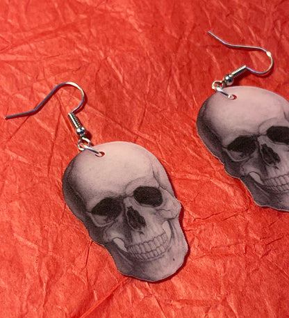 Detailed Skeleton Skull Handmade Earrings!