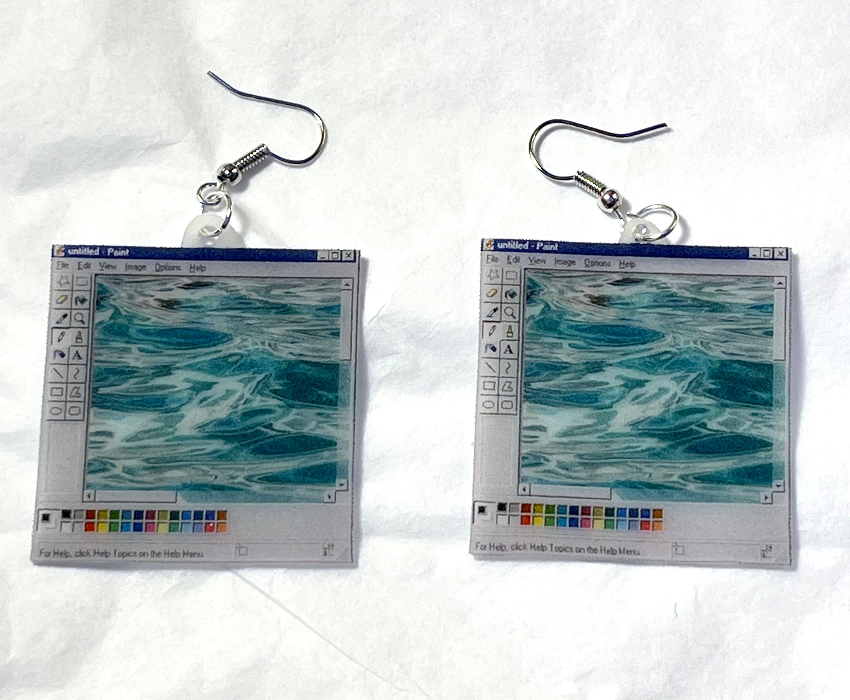 Microsoft Paint Aesthetic Vaporwave Handmade Earrings!