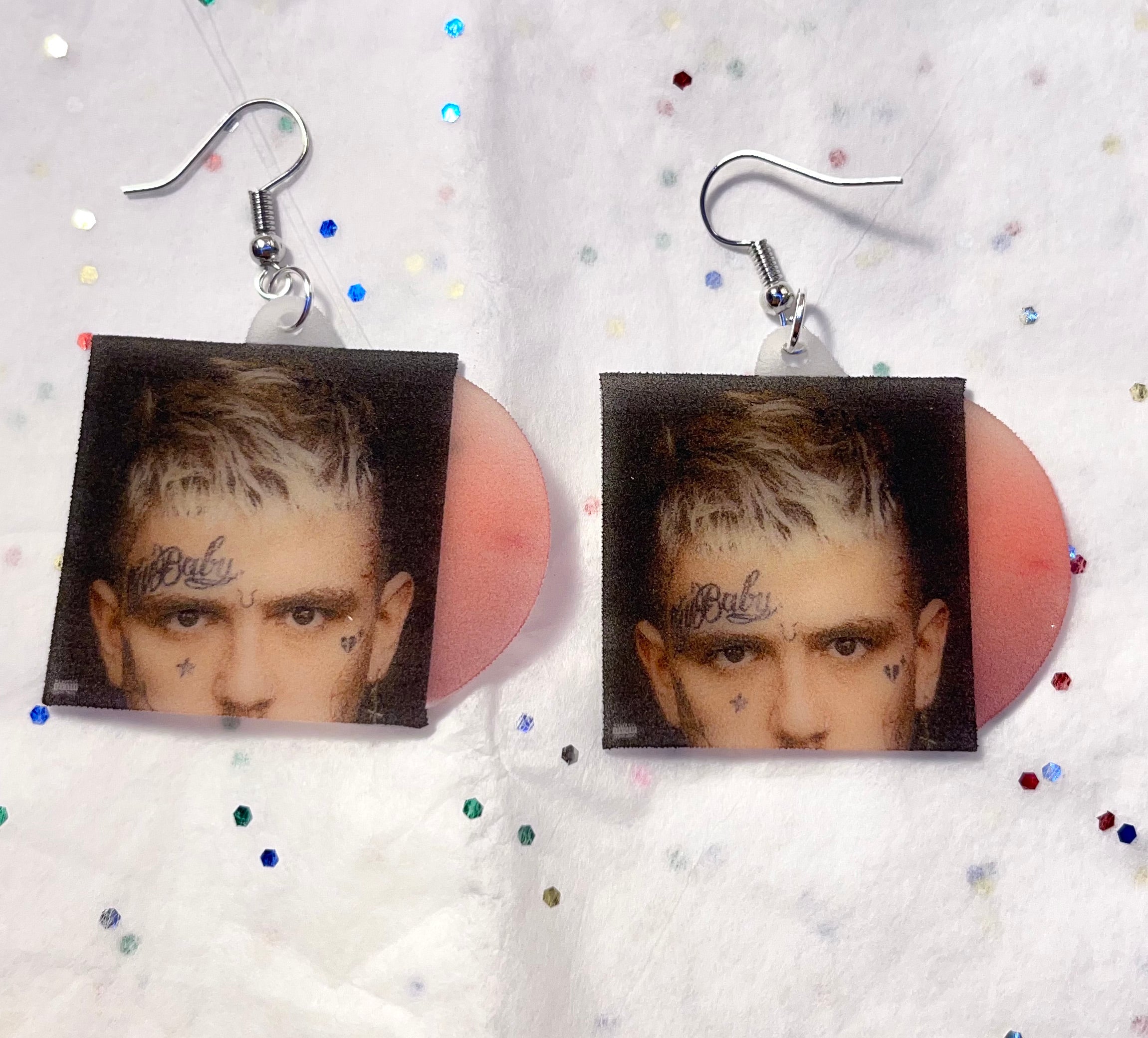 Lil Peep Collection of Vinyl Albums Handmade Earrings!