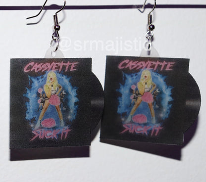 Cassyette Suck It Vinyl Album Handmade Earrings!